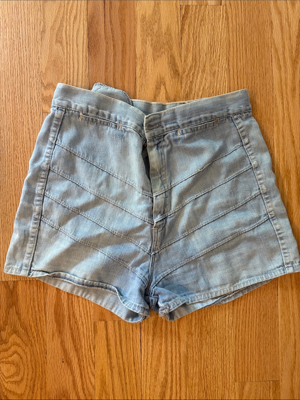 Light Blue Denim High-Waist Women's Shorts